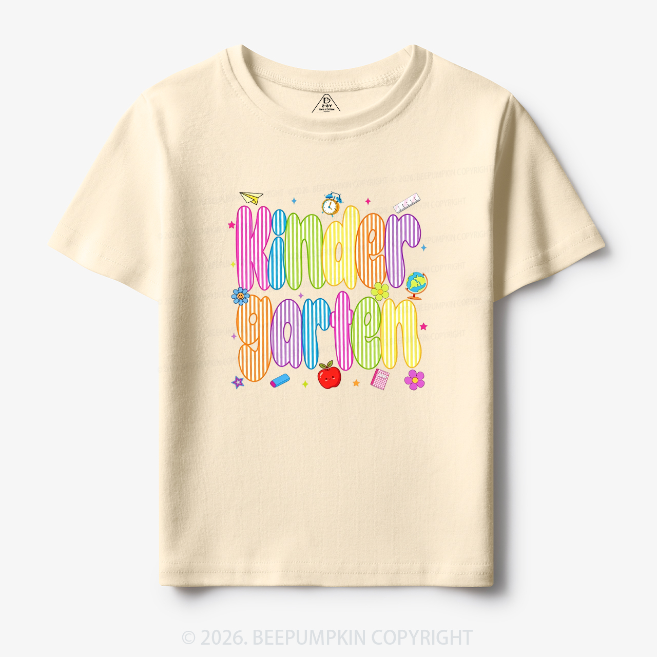 Personalized Preppy Back To School Colorful Stripes Toddler&Kid's Tees