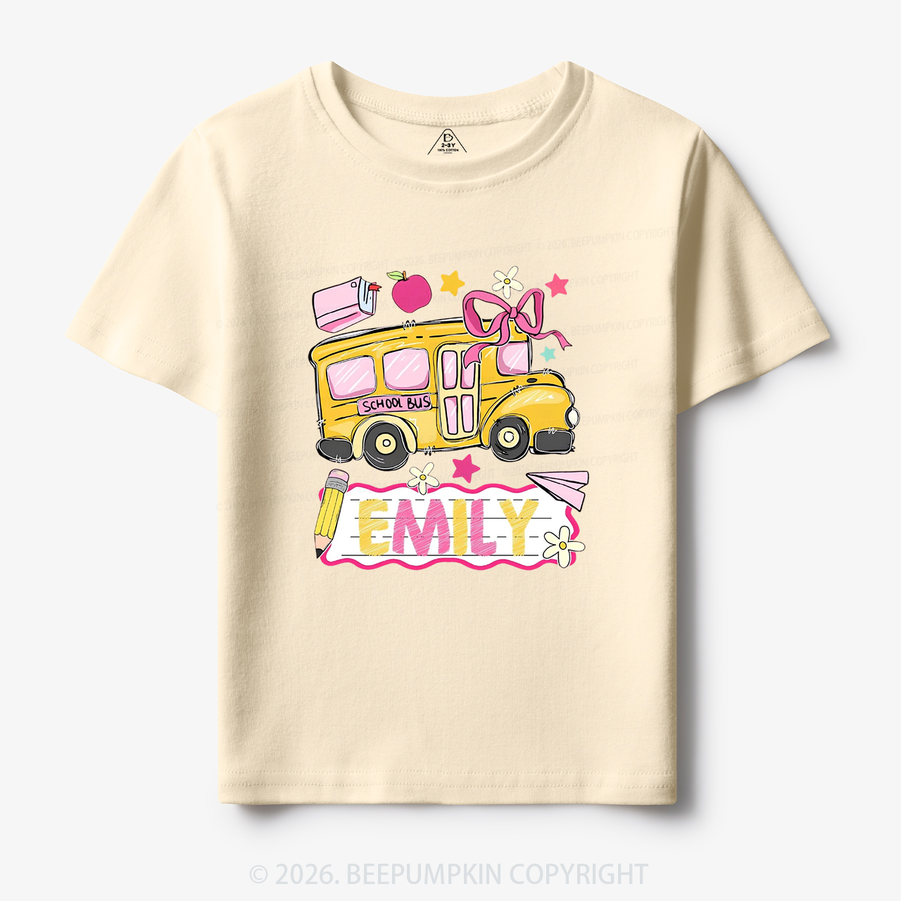 Personalized Name School Bus Back To School Toddler&Kid's Tees