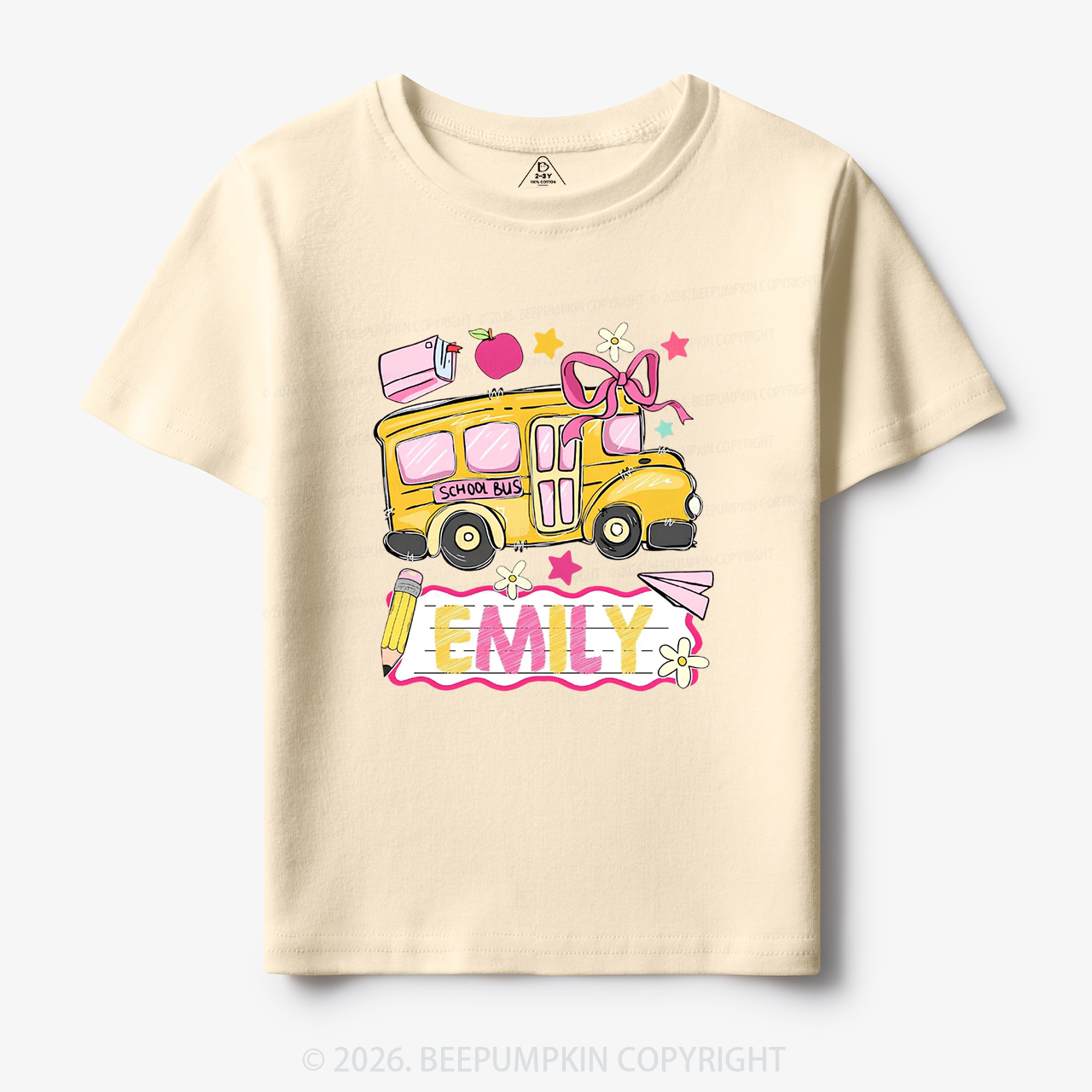 Personalized Name School Bus Back To School Toddler&Kid's Tees