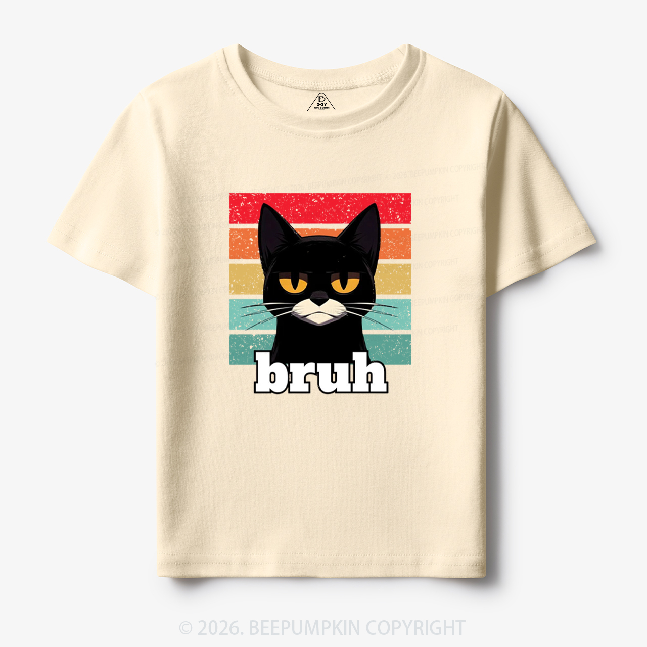 Bruh Cat Funny Back to School Toddler&Kid's Tees