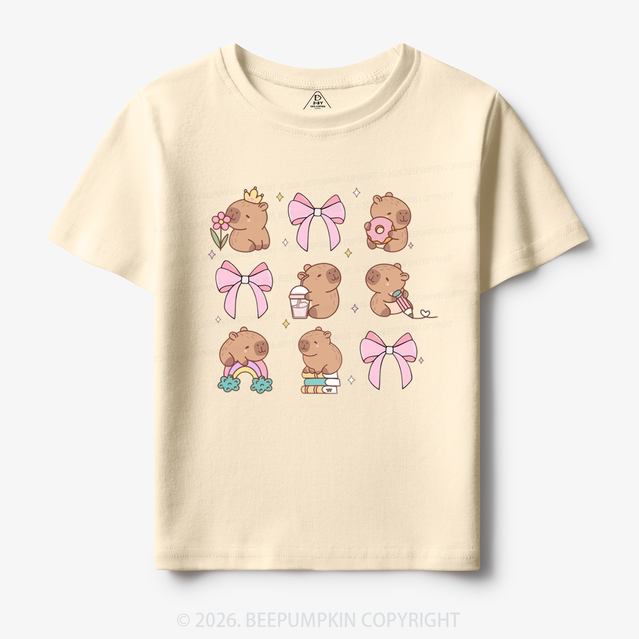 Capybara Cute Back to School Funny Animal Toddler&Kid's Tees