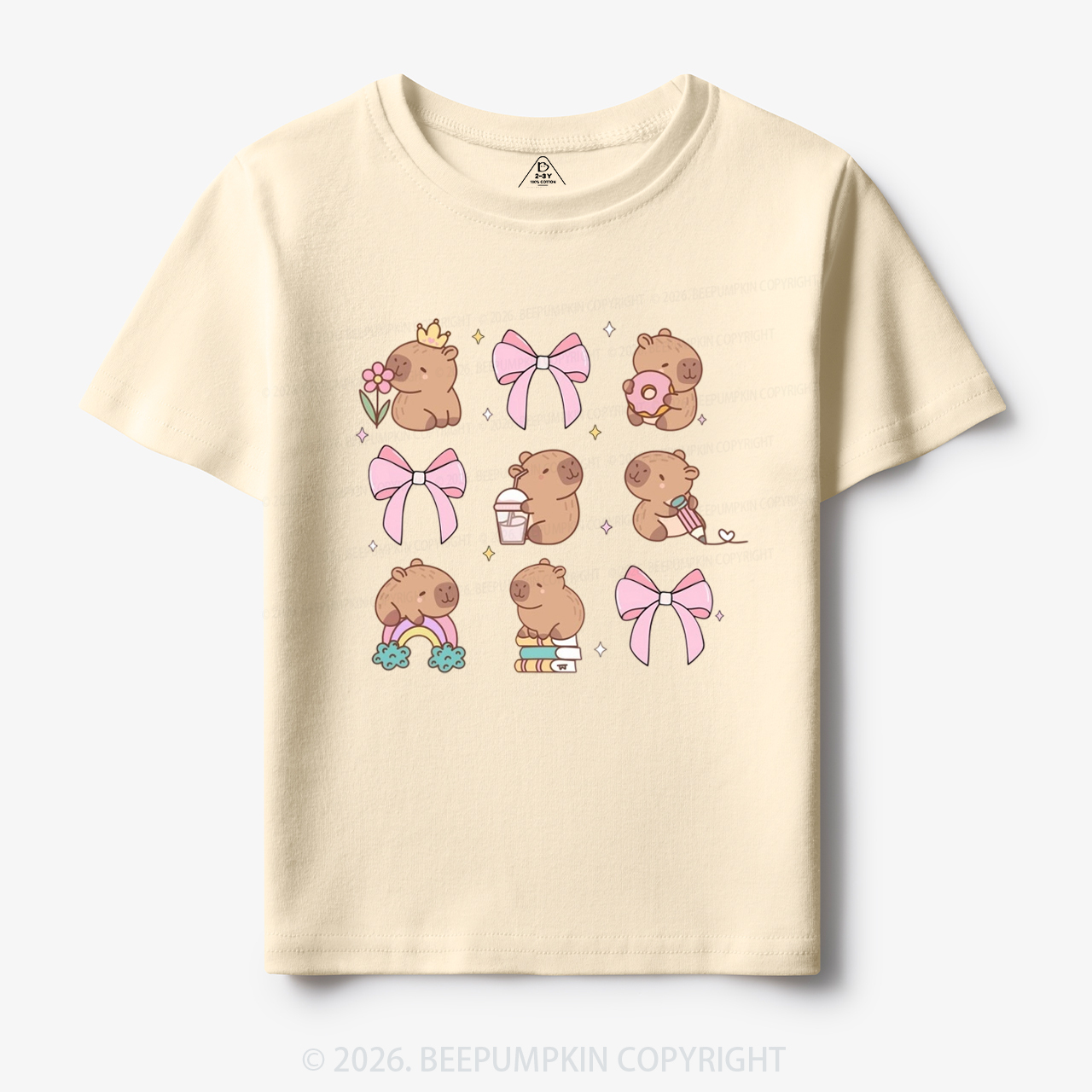 Capybara Cute Back to School Funny Animal Toddler&Kid's Tees