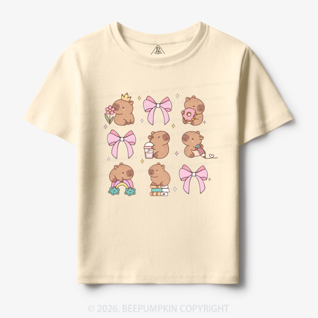 Capybara Cute Back to School Funny Animal Toddler&Kid's Tees