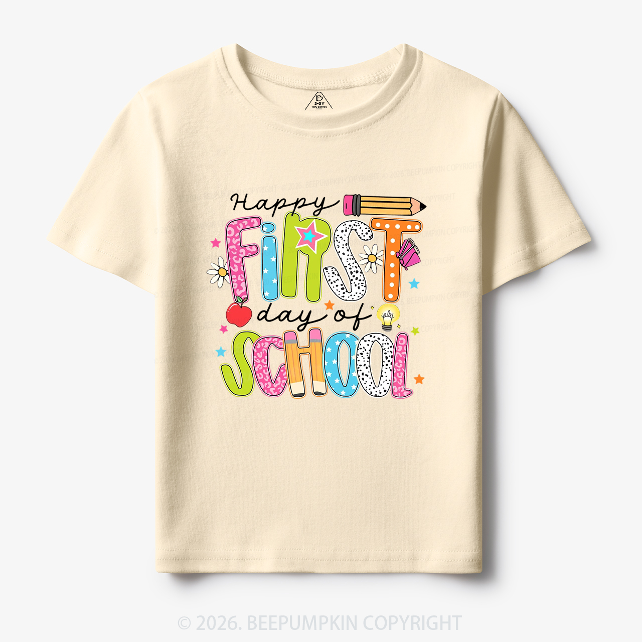 Colorful Happy First Day Of School Toddler&Kid's Tees
