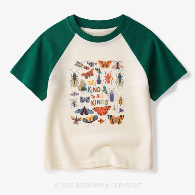 Vintage Entomologist Natural Toddler&Kids Retro Raglan T-shirt