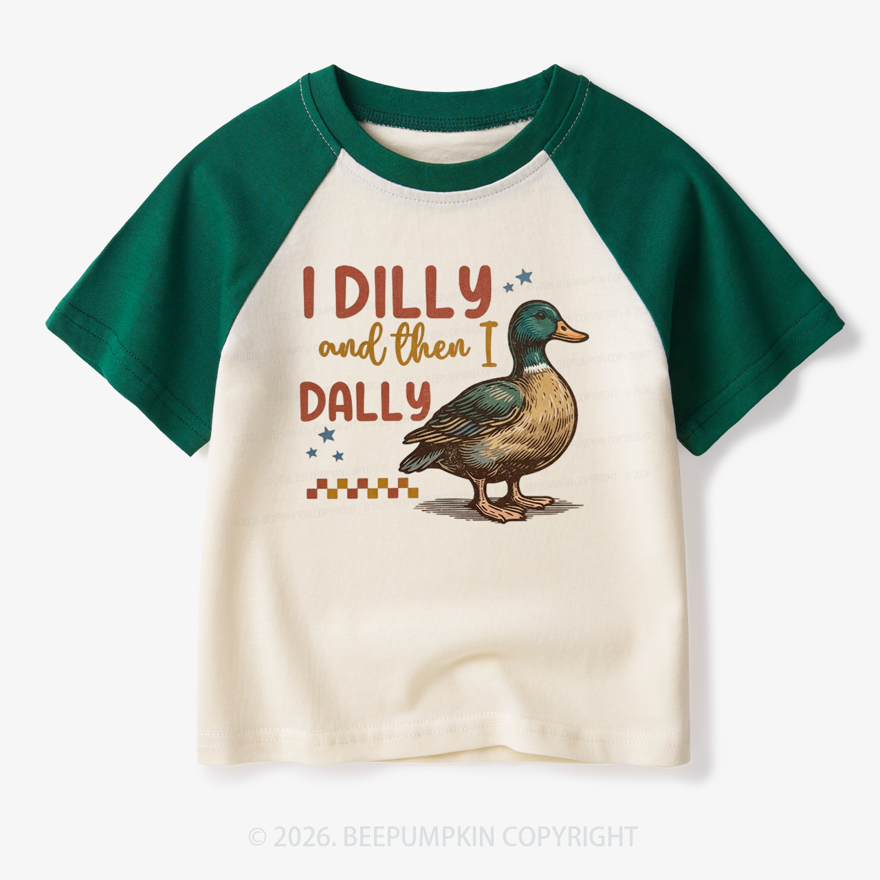 I Dilly And Then I Dally Toddler&Kids Retro Raglan T-shirt