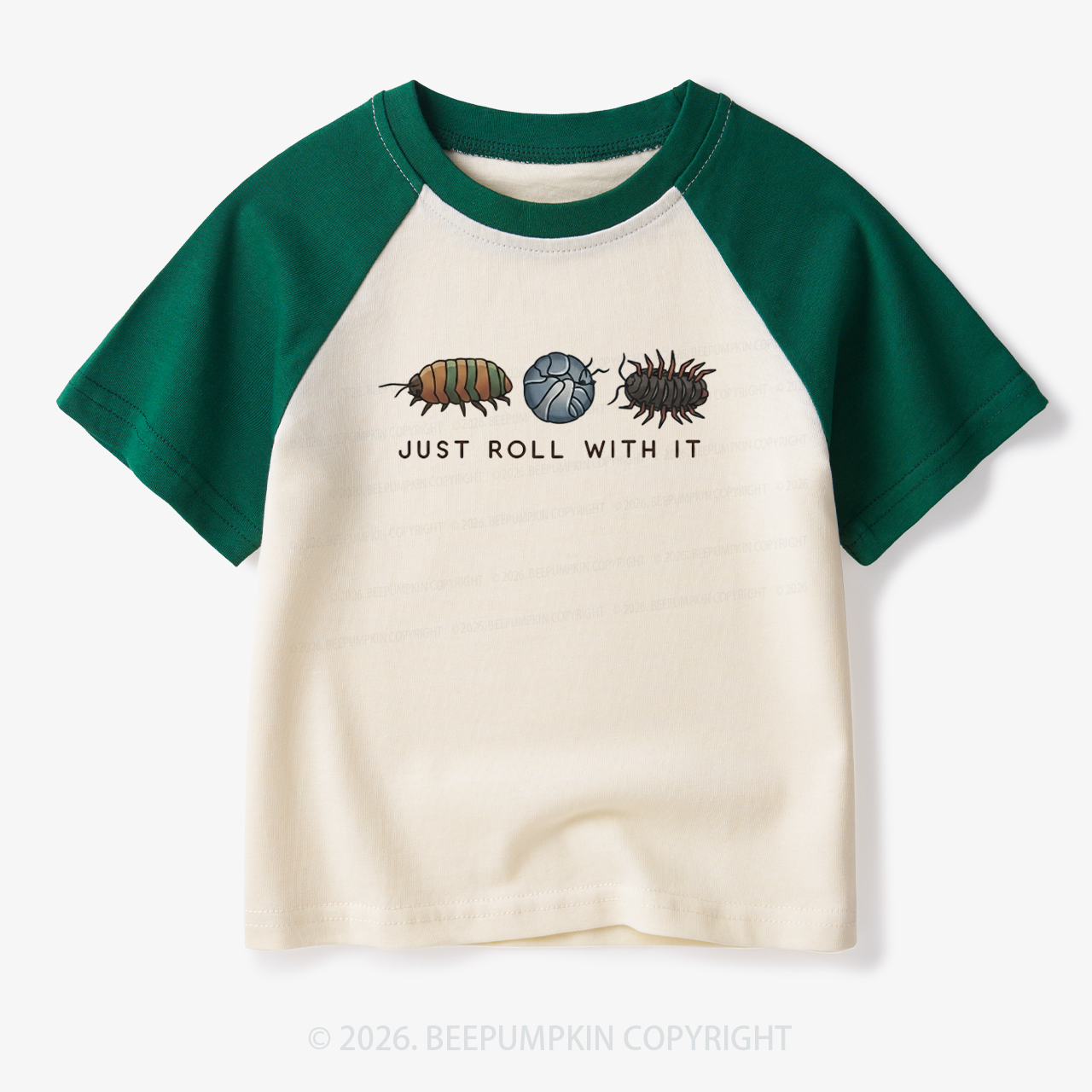 Just Roll With It Toddler&Kids Retro Raglan T-shirt