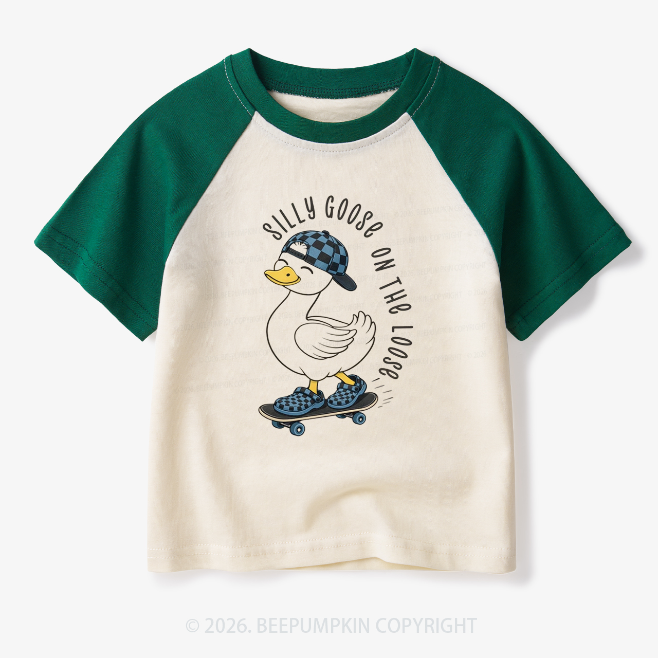 Silly Goose On The Loose Toddler&Kids Retro Raglan T-shirt
