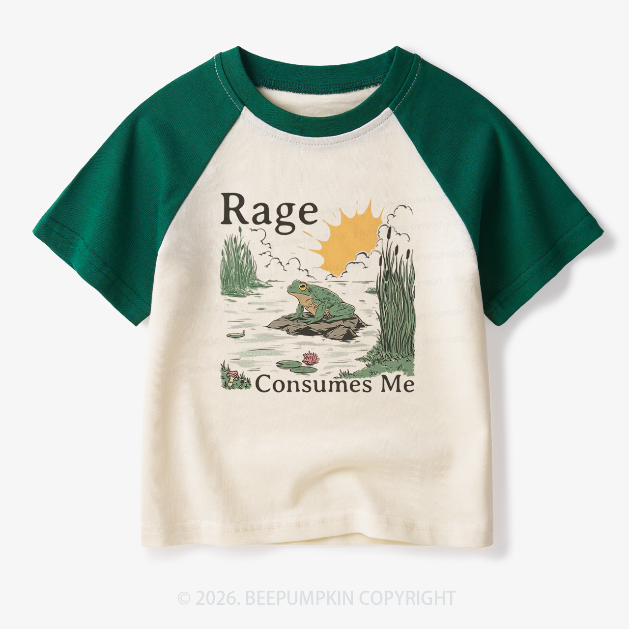 Rage Consumes Me Frog Toddler&Kids Retro Raglan T-shirt