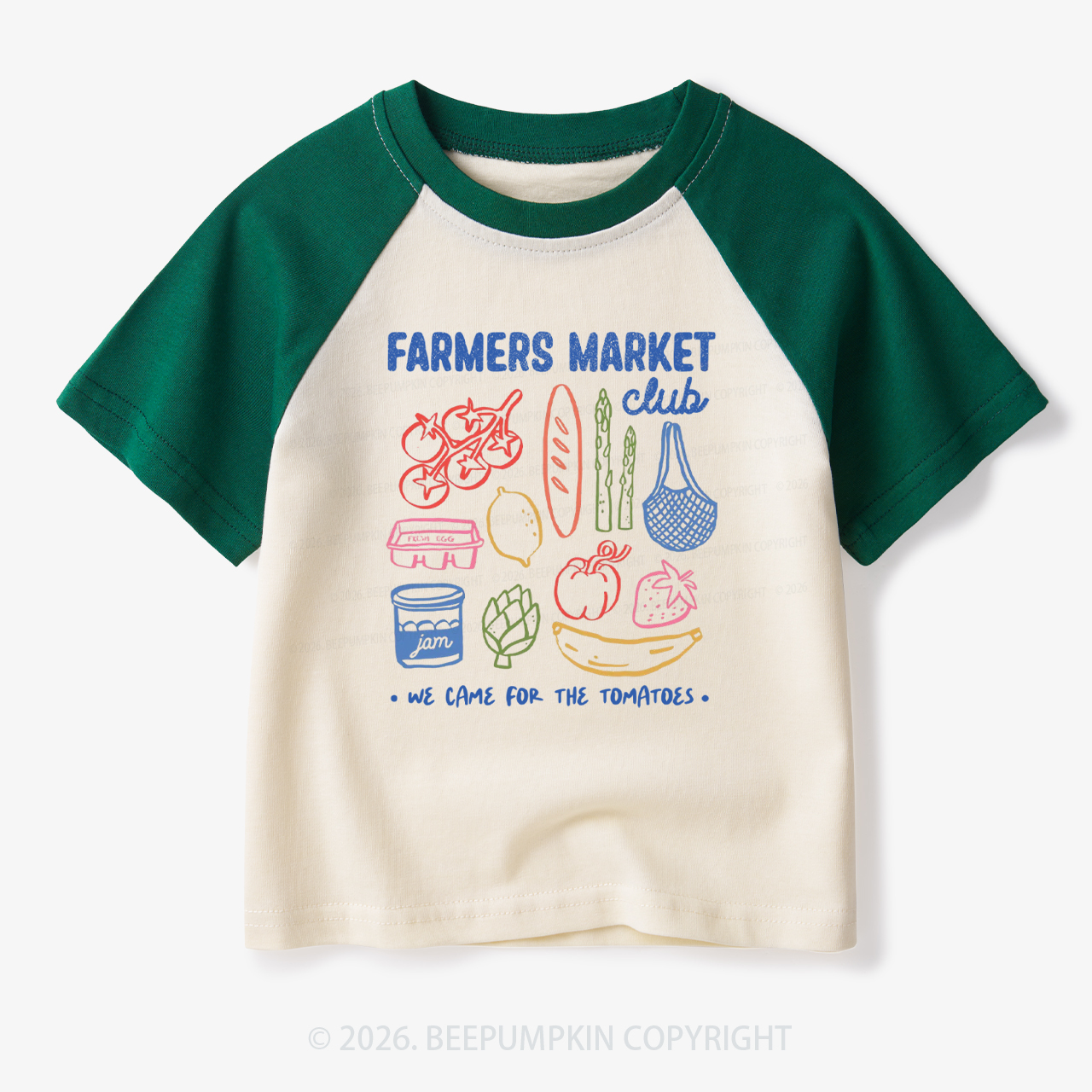 Farmers Market Club Toddler&Kids Retro Raglan T-shirt