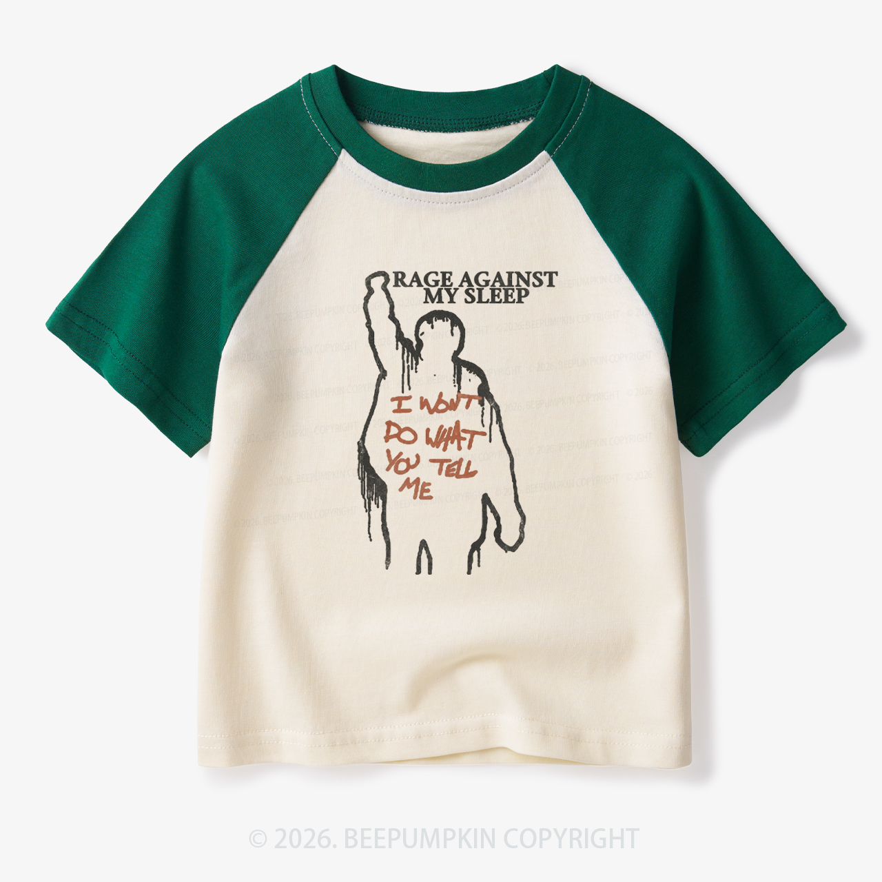 Rage Against My Sleep Toddler&Kids Retro Raglan T-shirt