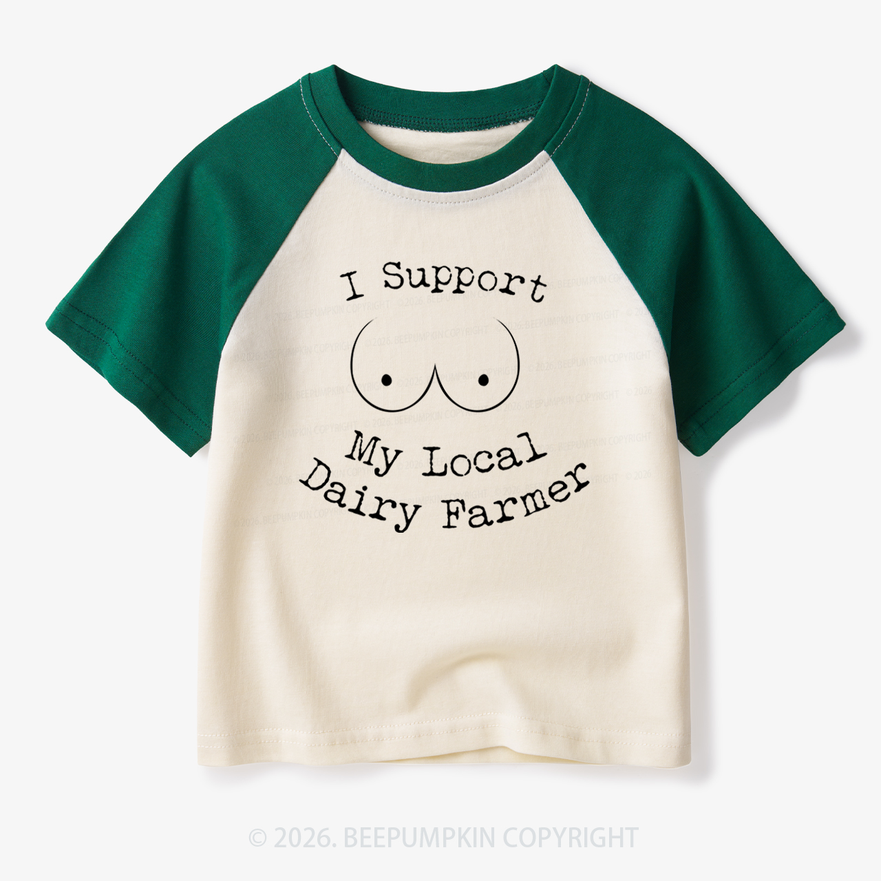 I Support My Local Dairy Farmer Toddler&Kids Retro Raglan T-shirt