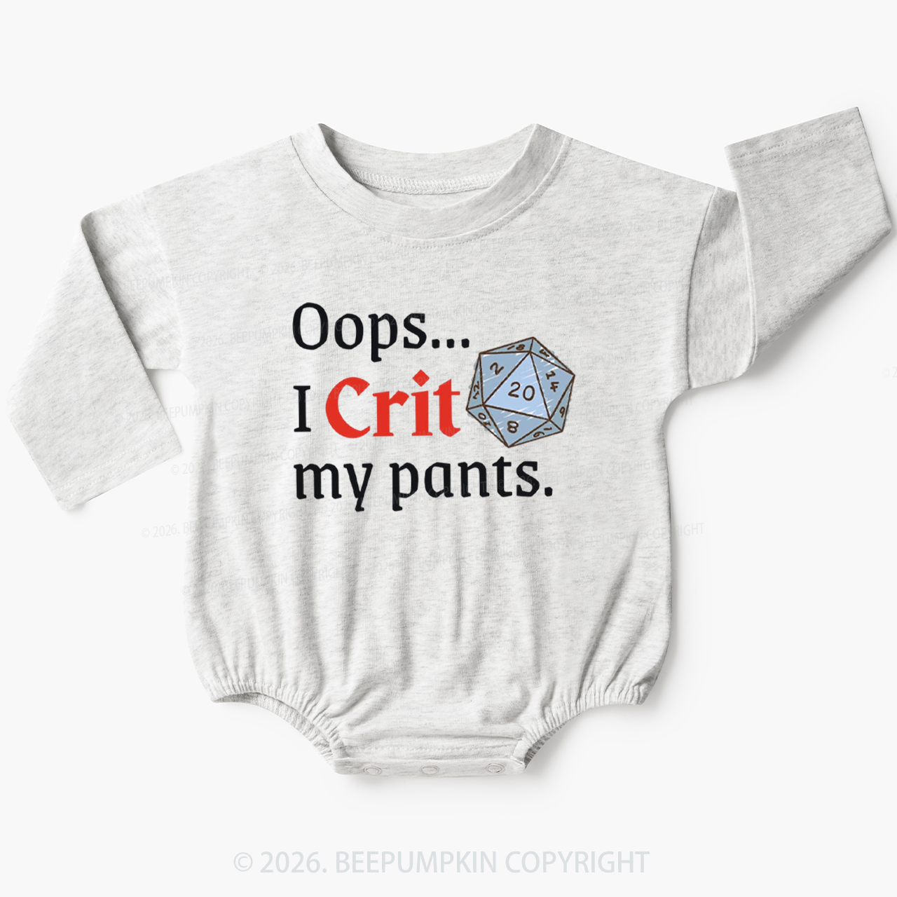 Oops I CRIT My Pants Hilarious Baby Bubble Romper