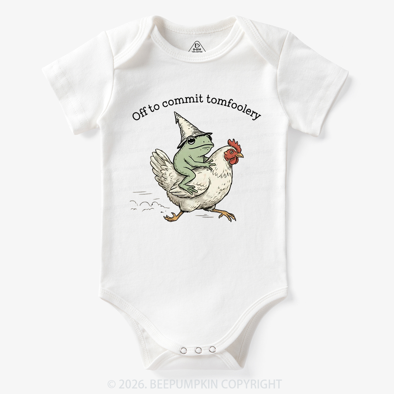 Frog Riding Chicken Off to Commit Tomfoolery Bodysuit