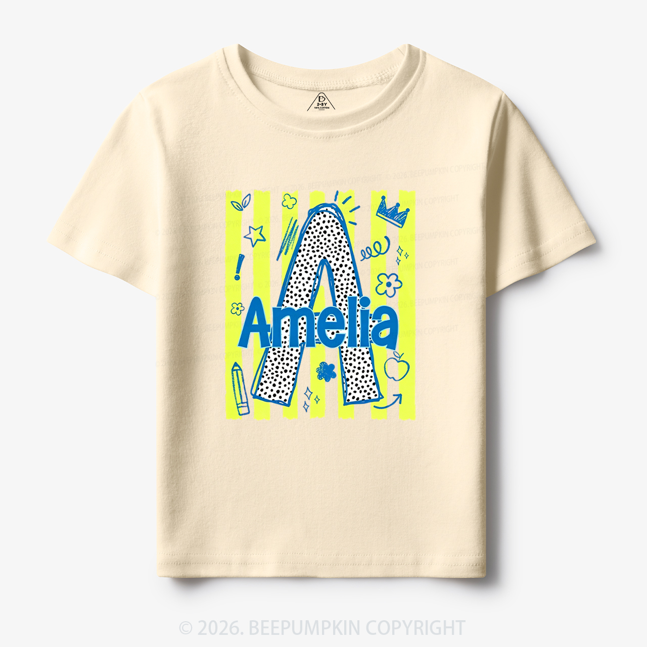 Personalized Name Alphabet Doodle Toddler&Kid's Tees