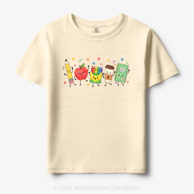 Cute Crayon Apple Pencil Notebook Toddler&Kid's Tees