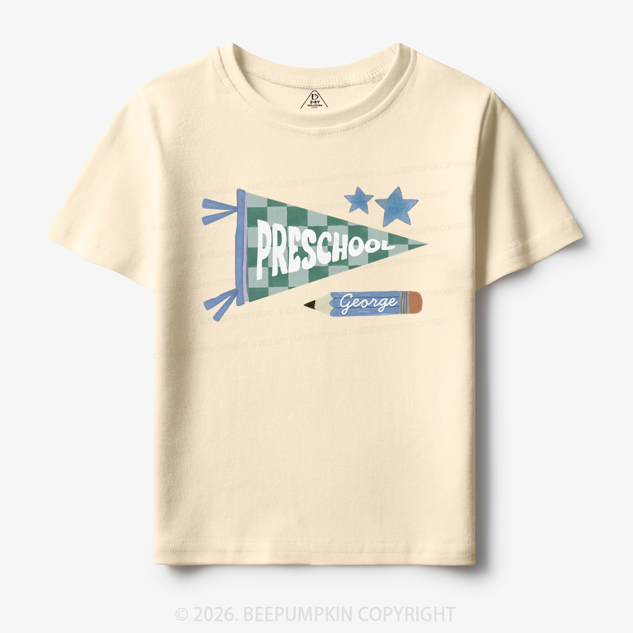 Personalized Pennant Back to School Toddler&Kid's Tees
