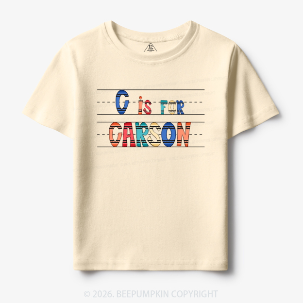 Personalized Crayon Letter Is For Name Toddler&Kid's Tees
