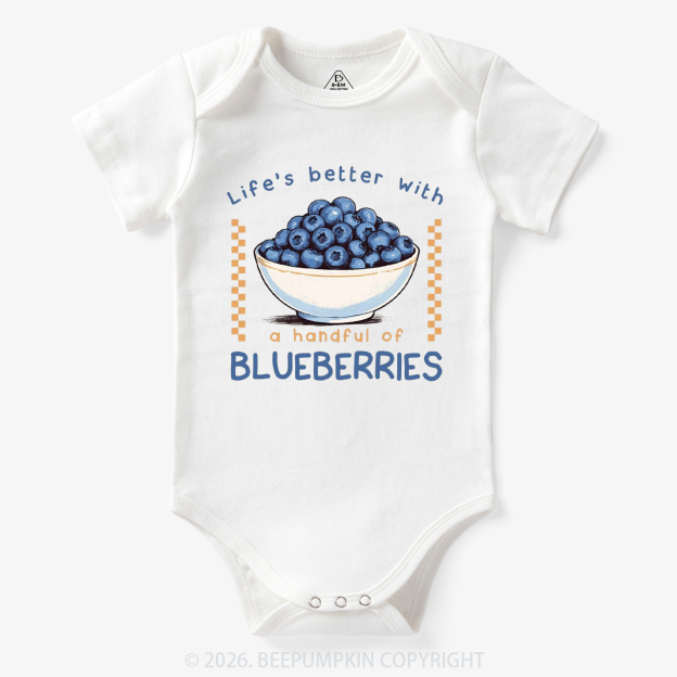 Life's better with a handful of Blueberries Funny Bodysuit