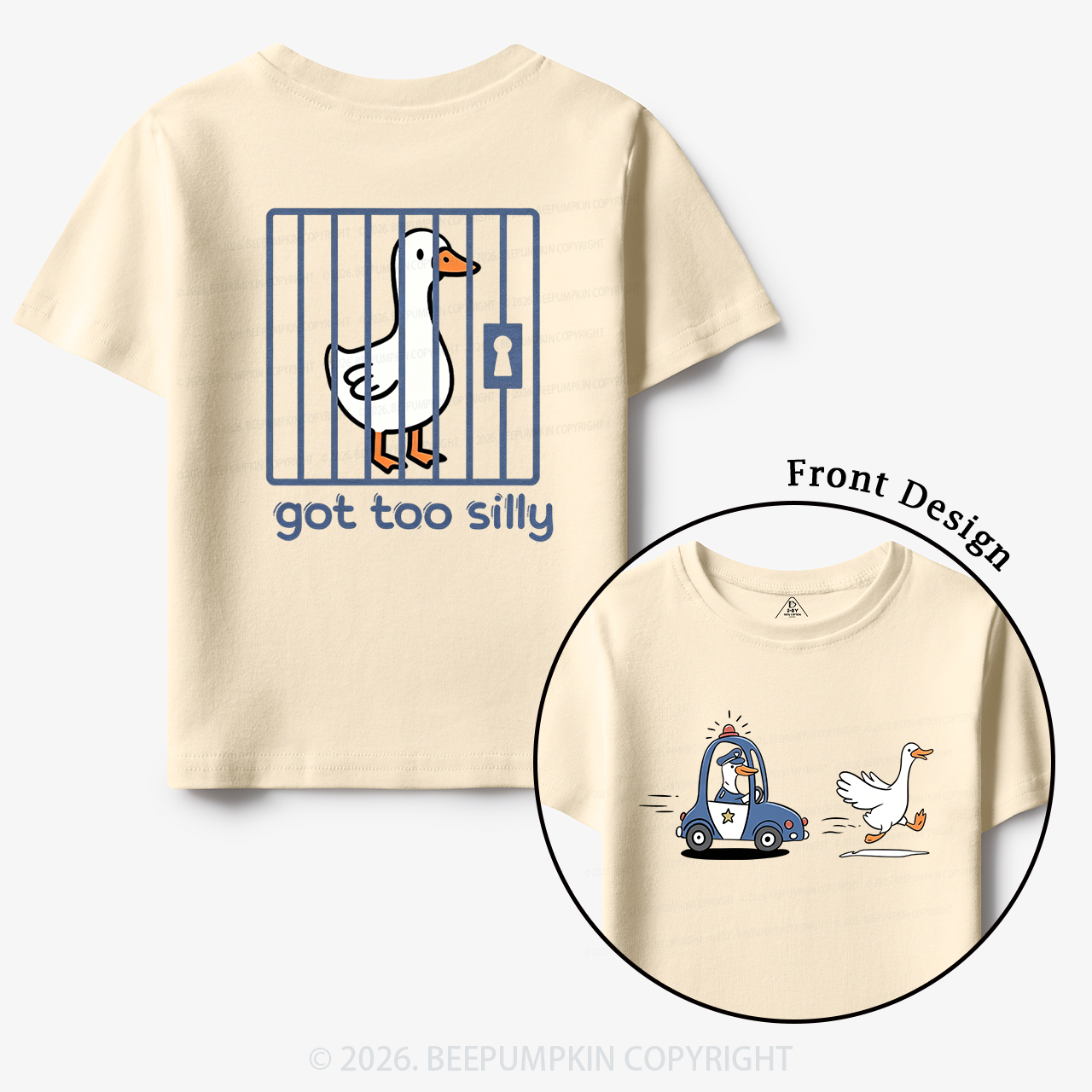 Silly Goose Got Too Silly Funny Animal Toddler&Kid's Tees