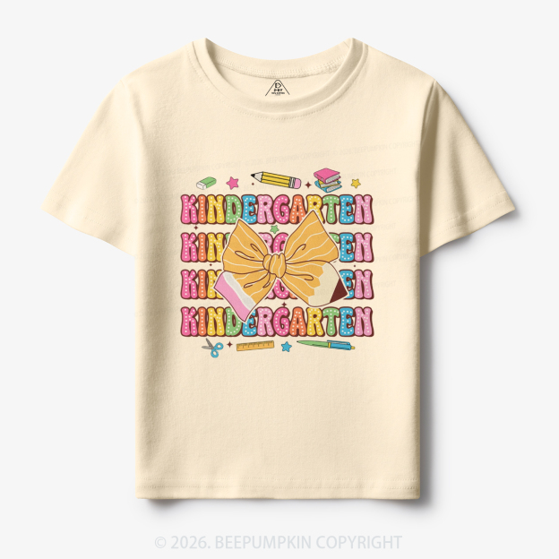 Kindergarten Pencil Coquette Bow Back To School Toddler&Kid's Tees