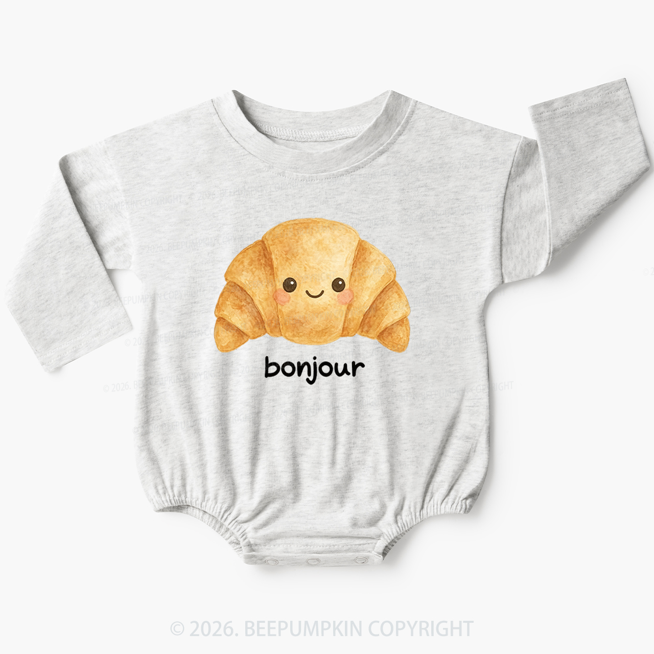 Bonjour Cute Croissant Baby Bubble Romper