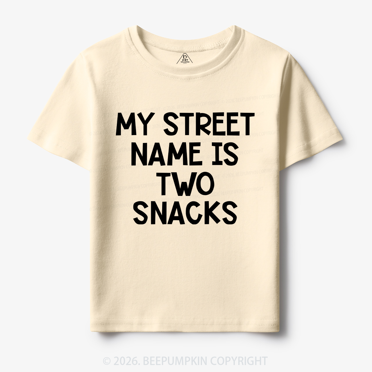 My Street Name Is Two Snacks Kids Shirt 7 Sale-Beepumpkin™