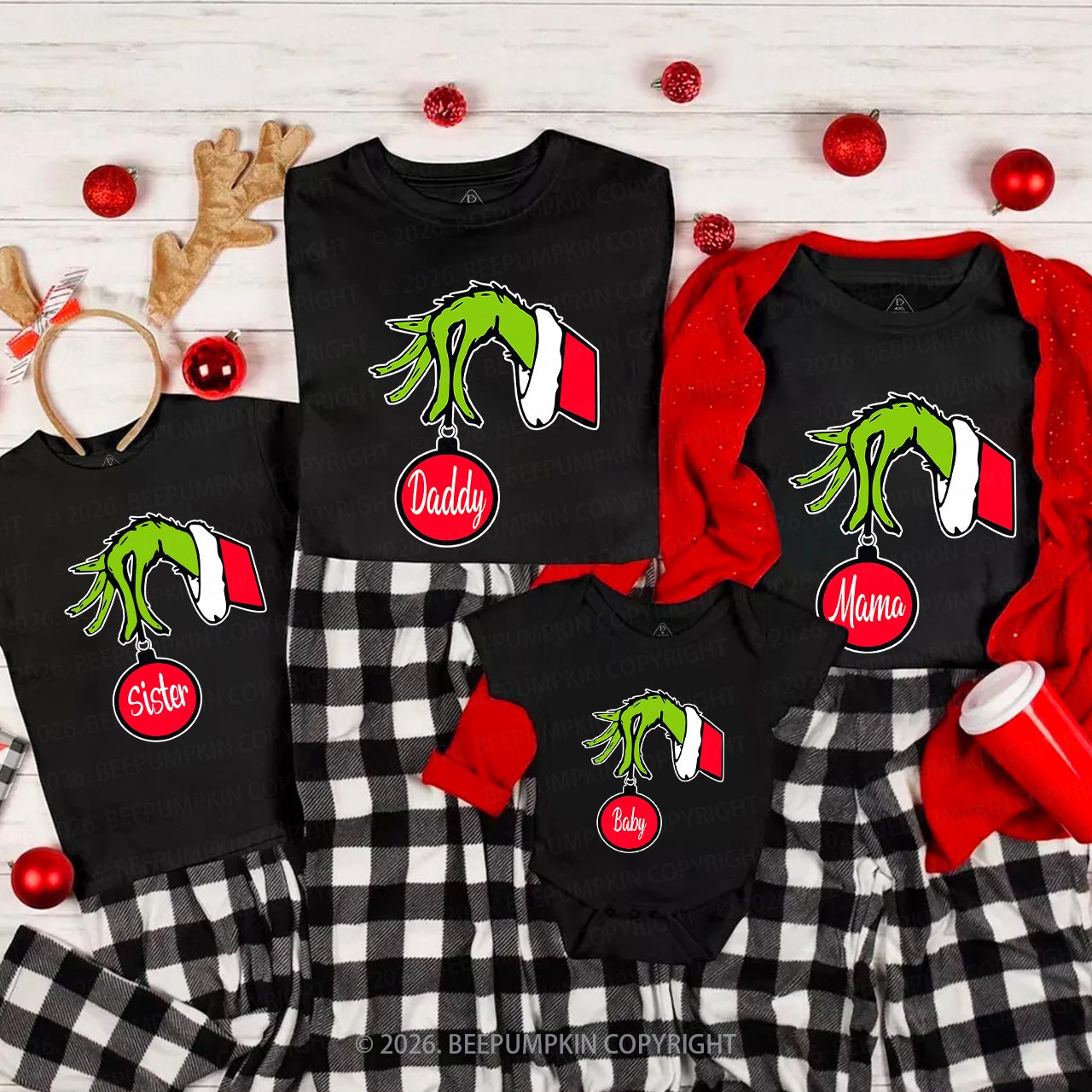Red Bulb Christmas Family Matching Shirt