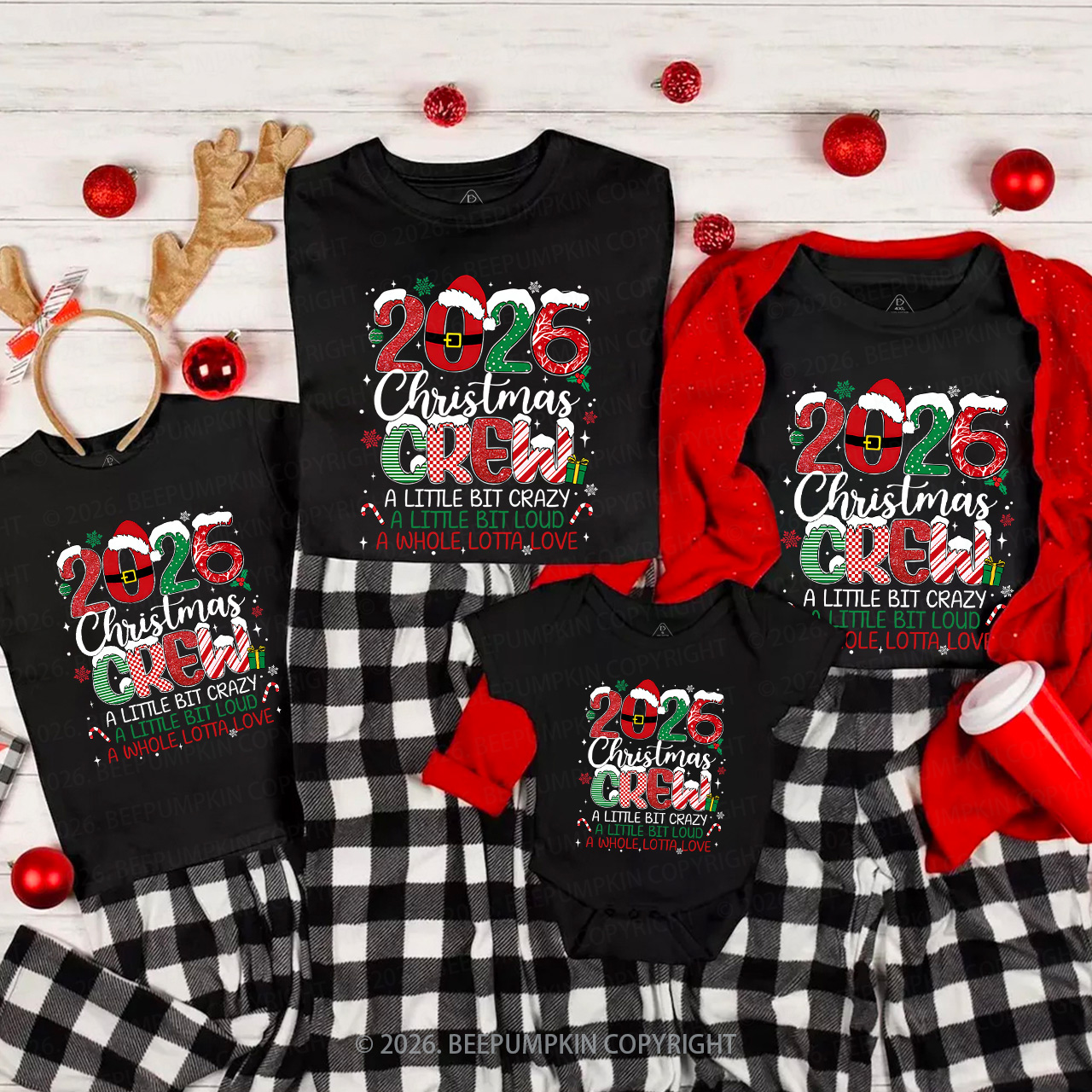 Holiday Cheer Crew 2026 Family Matching T-Shirts Beepumpkin
