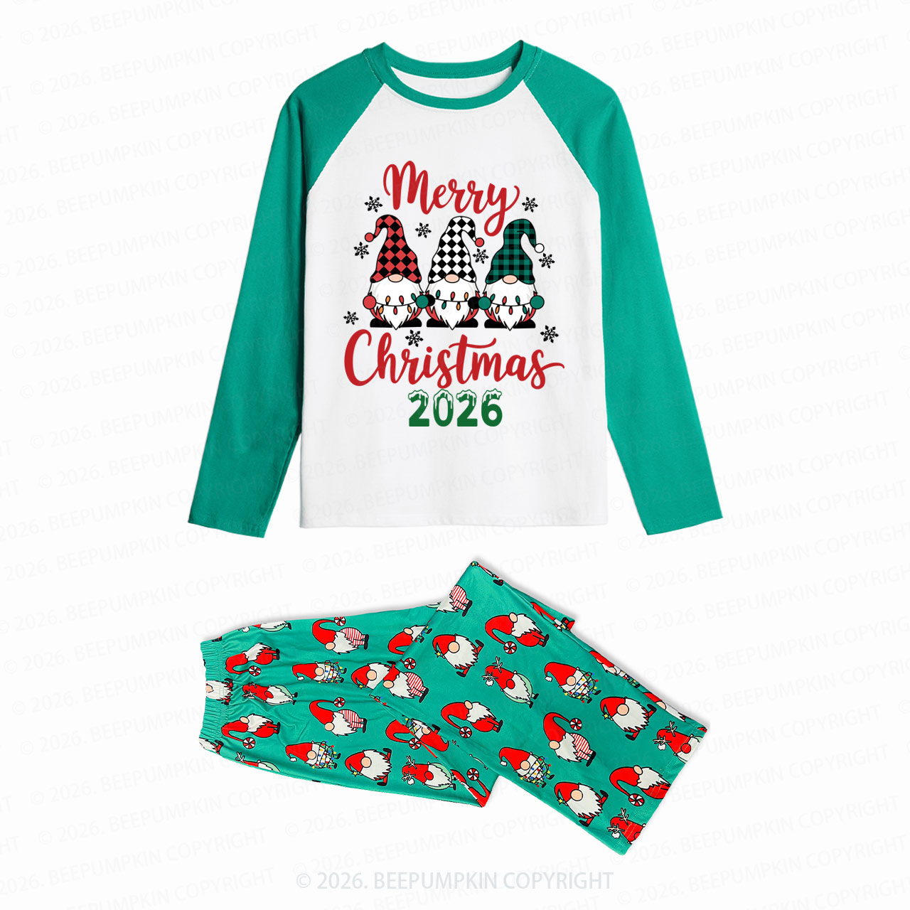 2026 Holiday Gnome Squad Family Matching Christmas Gnomes Pajamas Beepumpkin