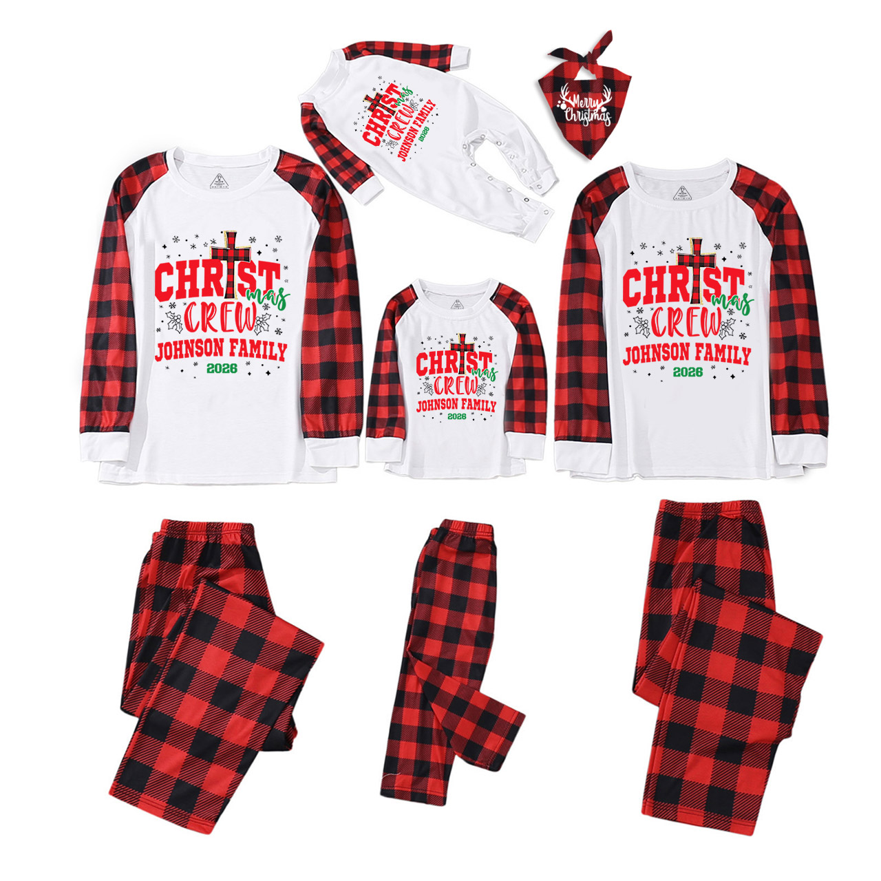 Personalized 2026 Christian Xmas Family Matching Pajamas