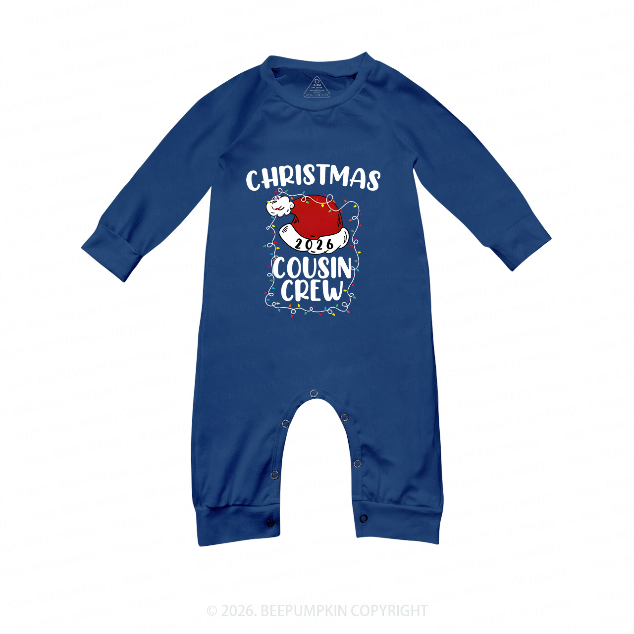 2026 Cousin Crew Santa Hat ChristmasFamily Matching Blue Pajamas Beepumpkin