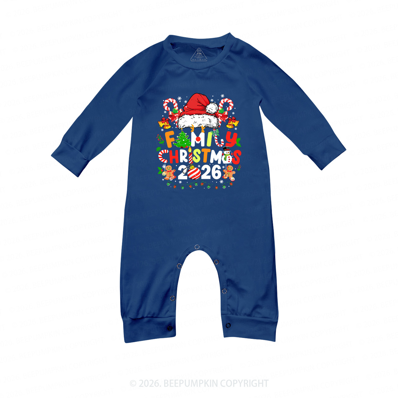 2026 Candy Family Christmas Matching Blue Pajamas Beepumpkin