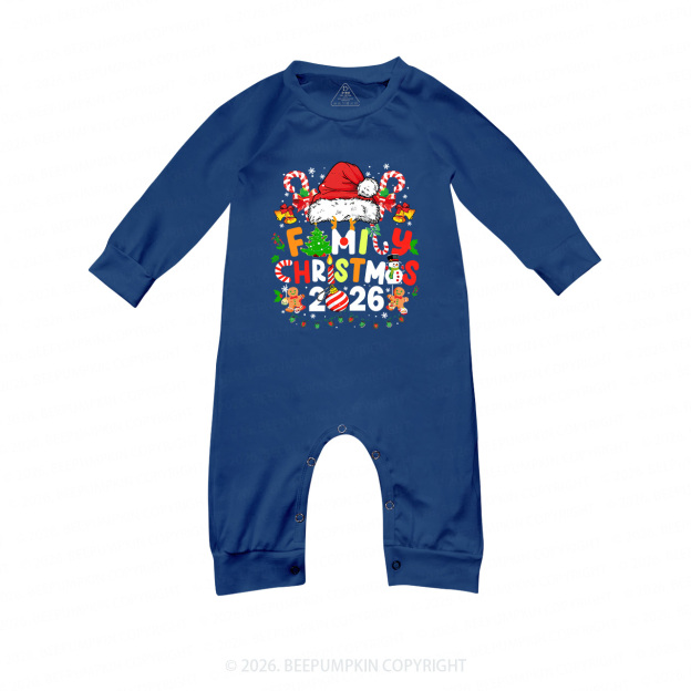 2026 Candy Family Christmas Matching Blue Pajamas Beepumpkin