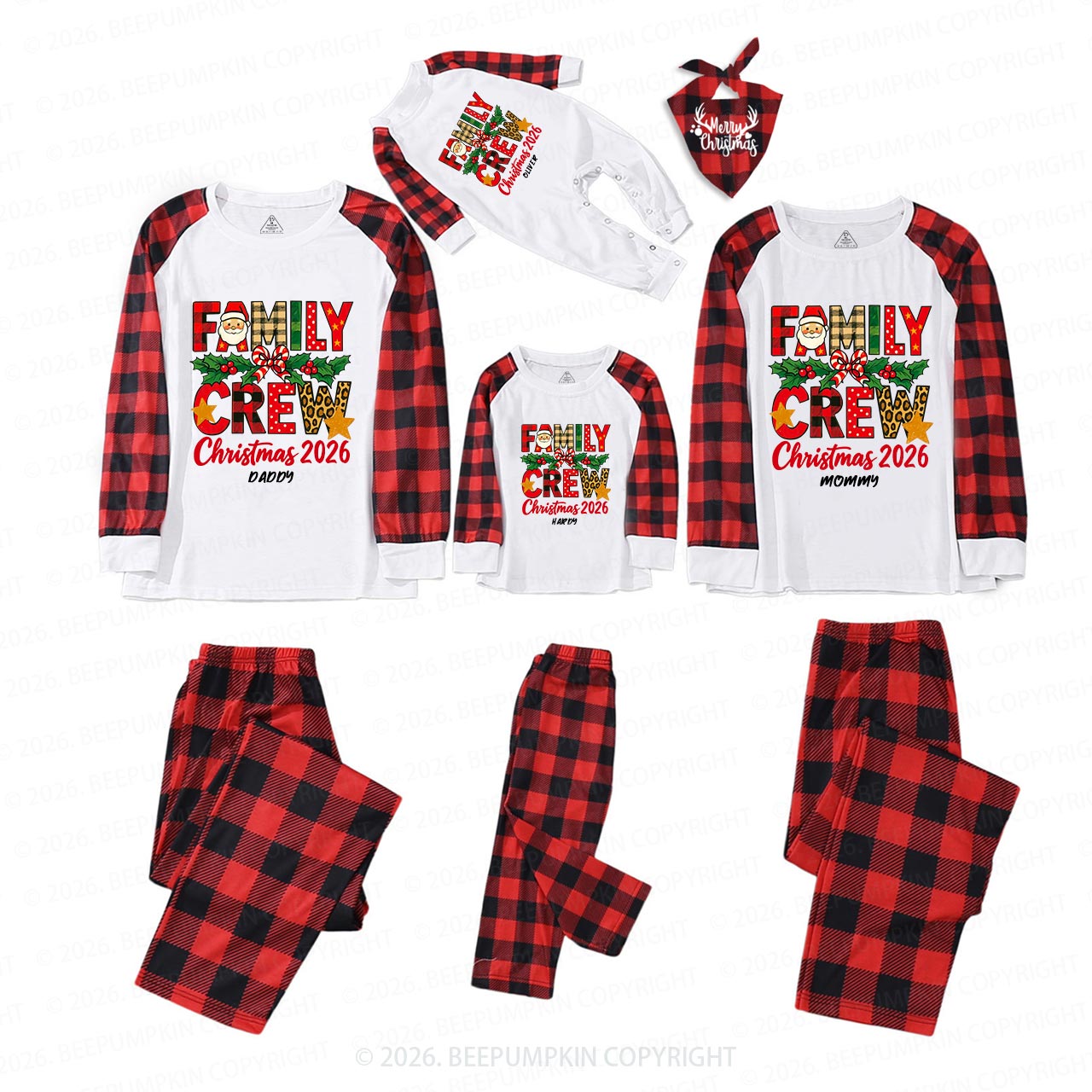 Personalized Christmas 2026 Crew Family Matching Pajamas