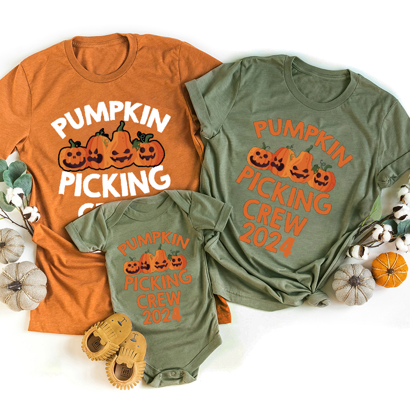 Pumpkin Picking Crew Halloween Matching Shirts