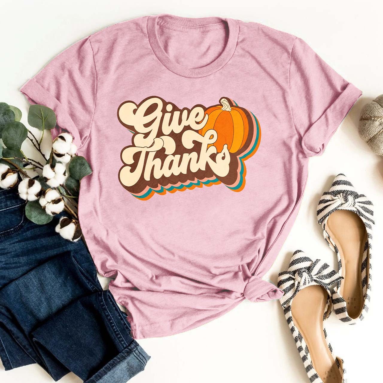 Vintage Give Thanks Fall Shirts