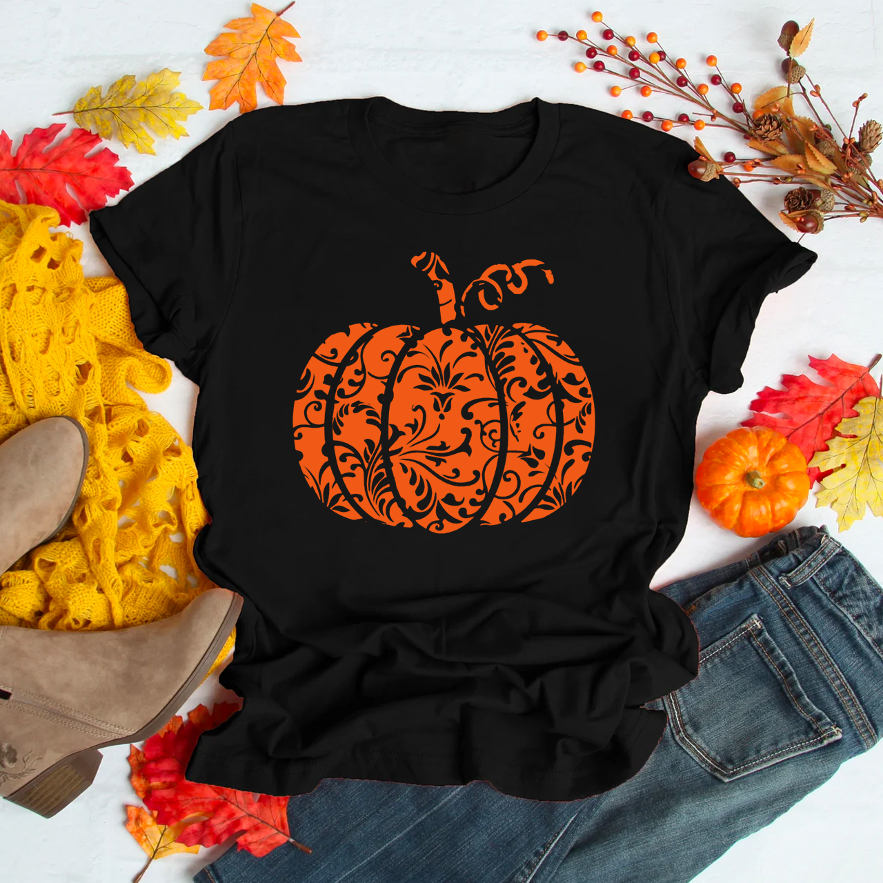 Floral Pumpkin Shirt For Her