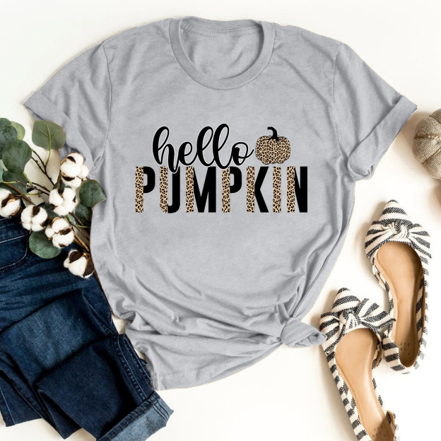 Hello Pumpkin Leopard Print Shirt For Her