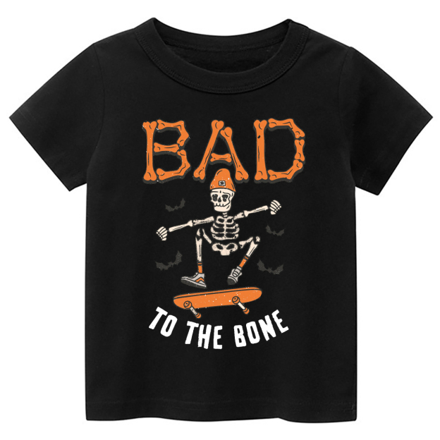 Bad To The Bone Halloween Kids Shirt 