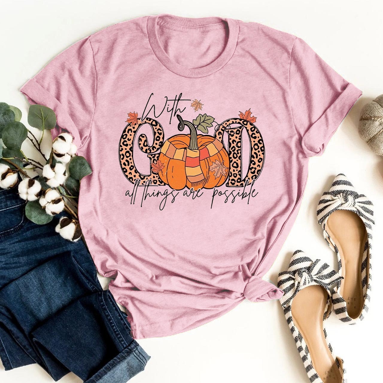 With God All Things Are Possible Pumpkin Shirts