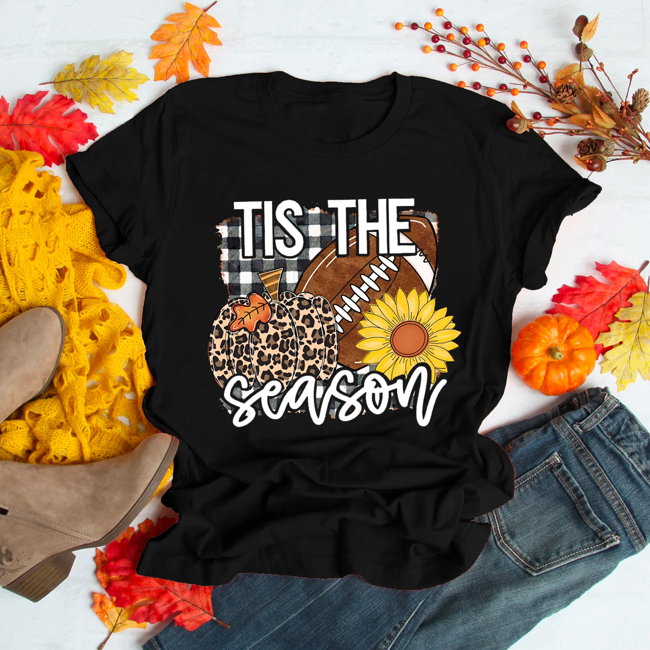 Tis The Season Pumpkin And Sunflower Shirt For Her
