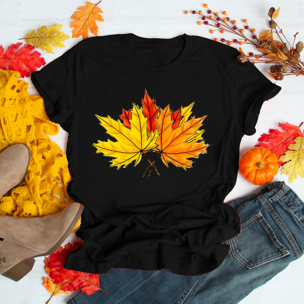 Beautiful Fall Maple Leaves Shirt For Her