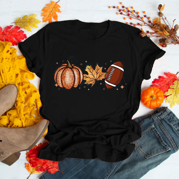 Fall Leaf And FootballShirt For Her