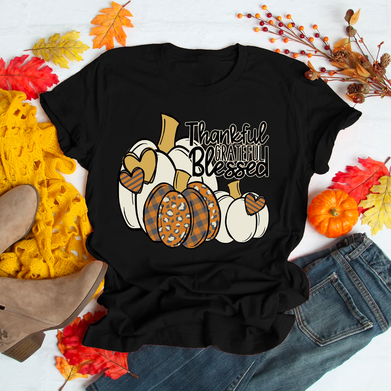 Cheetah Pumpkin Grateful Shirt For Her