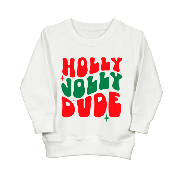 Holly Jolly Dude Kids Sweatshirt