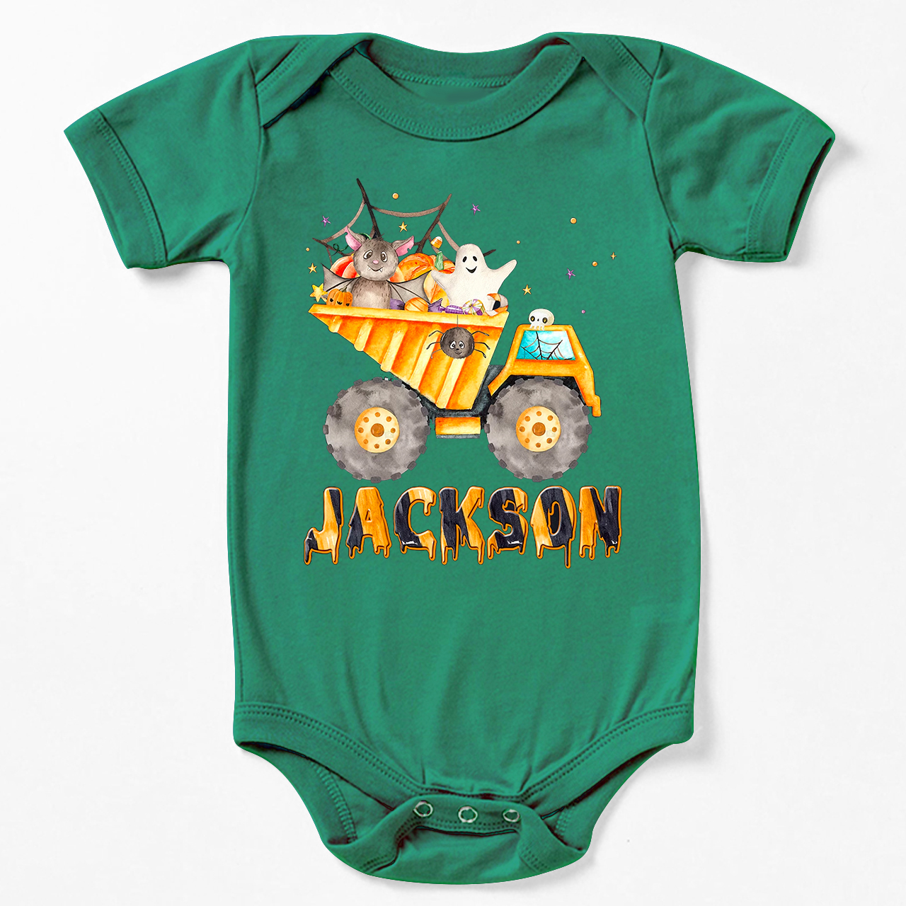Personalized Dump Truck Halloween Bodysuit For Baby