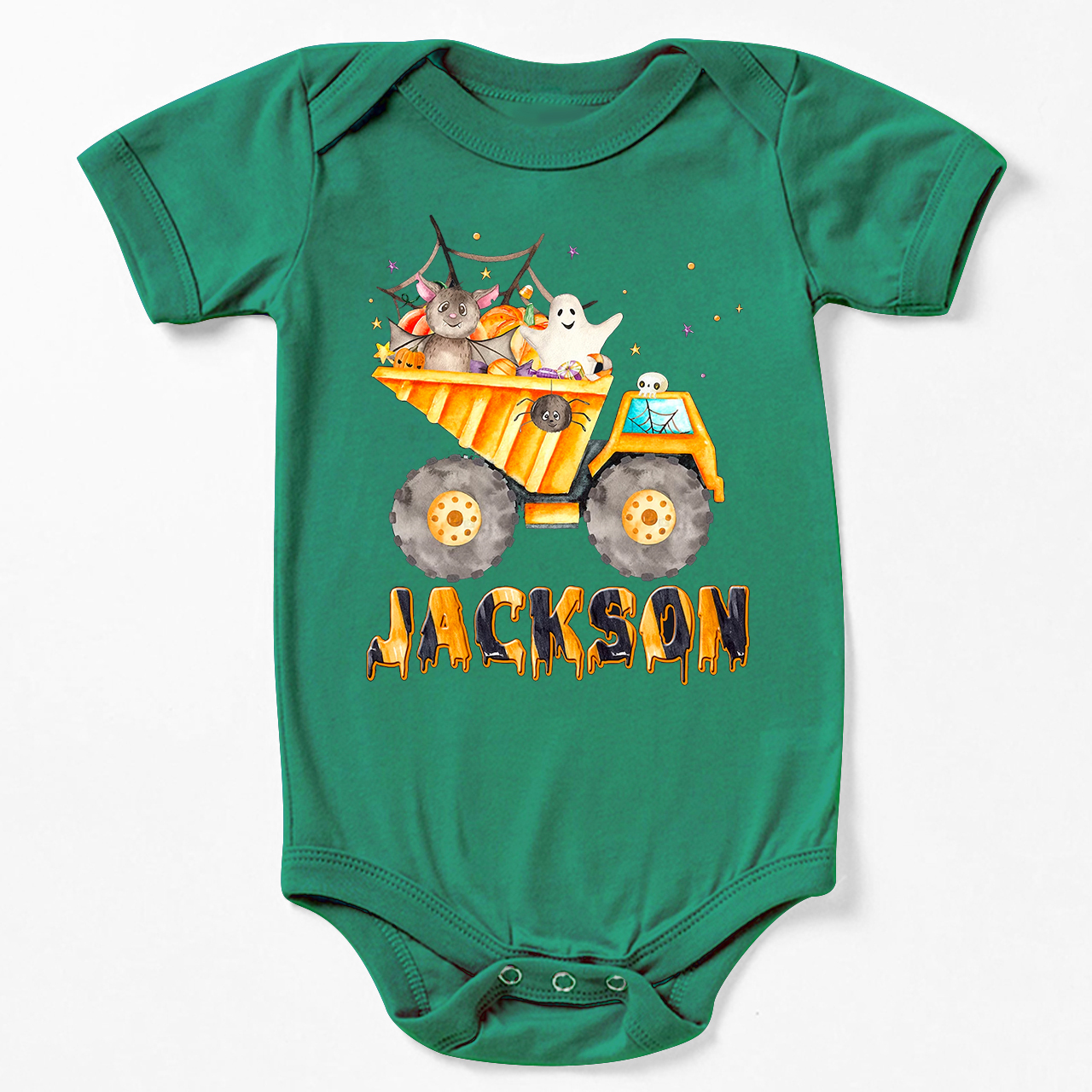 Personalized Dump Truck Halloween Bodysuit For Baby