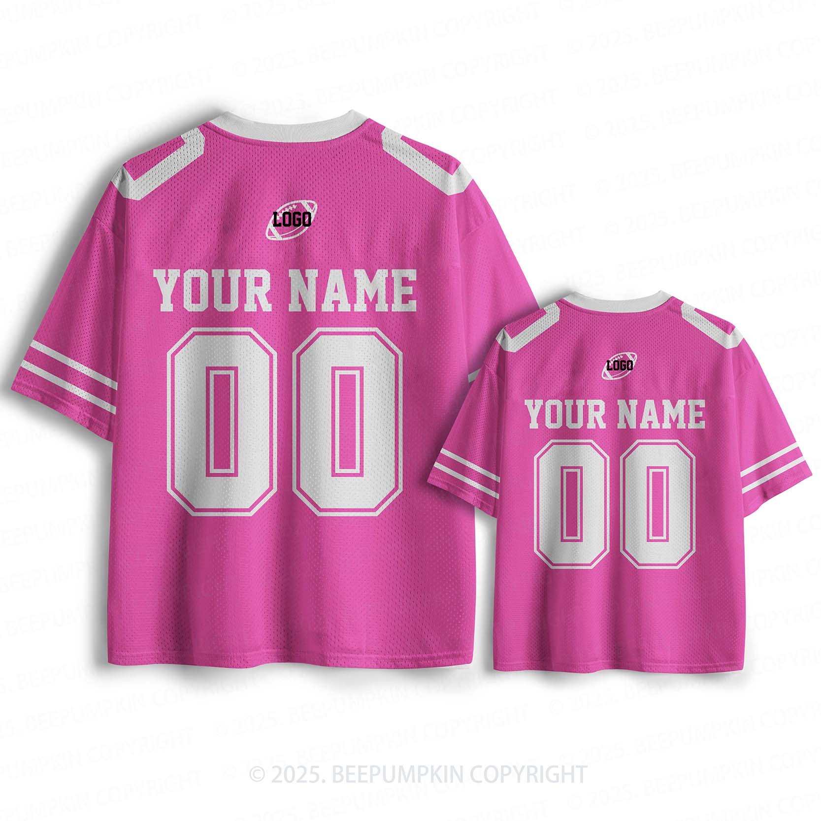 Personalized Team Name & Number Hot Pink Family Matching Sport Jersey Beepumpkin