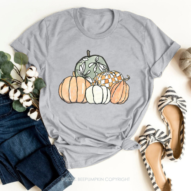 Autumn Fall Shirts-Watercolor Pumpkins
